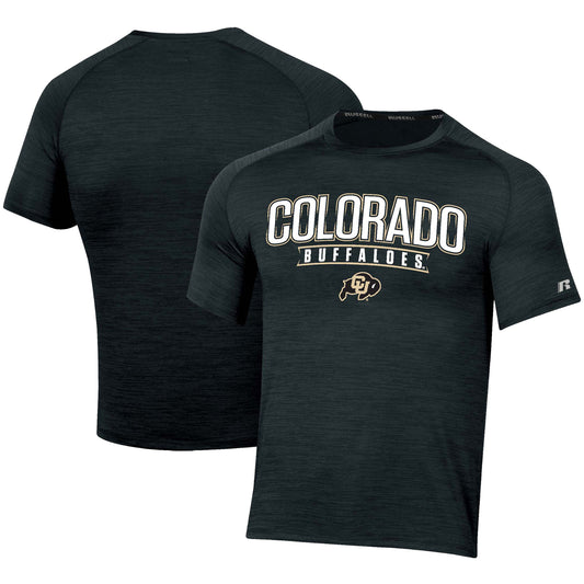 Men's Russell Black Colorado Buffaloes Wordmark Raglan T-Shirt