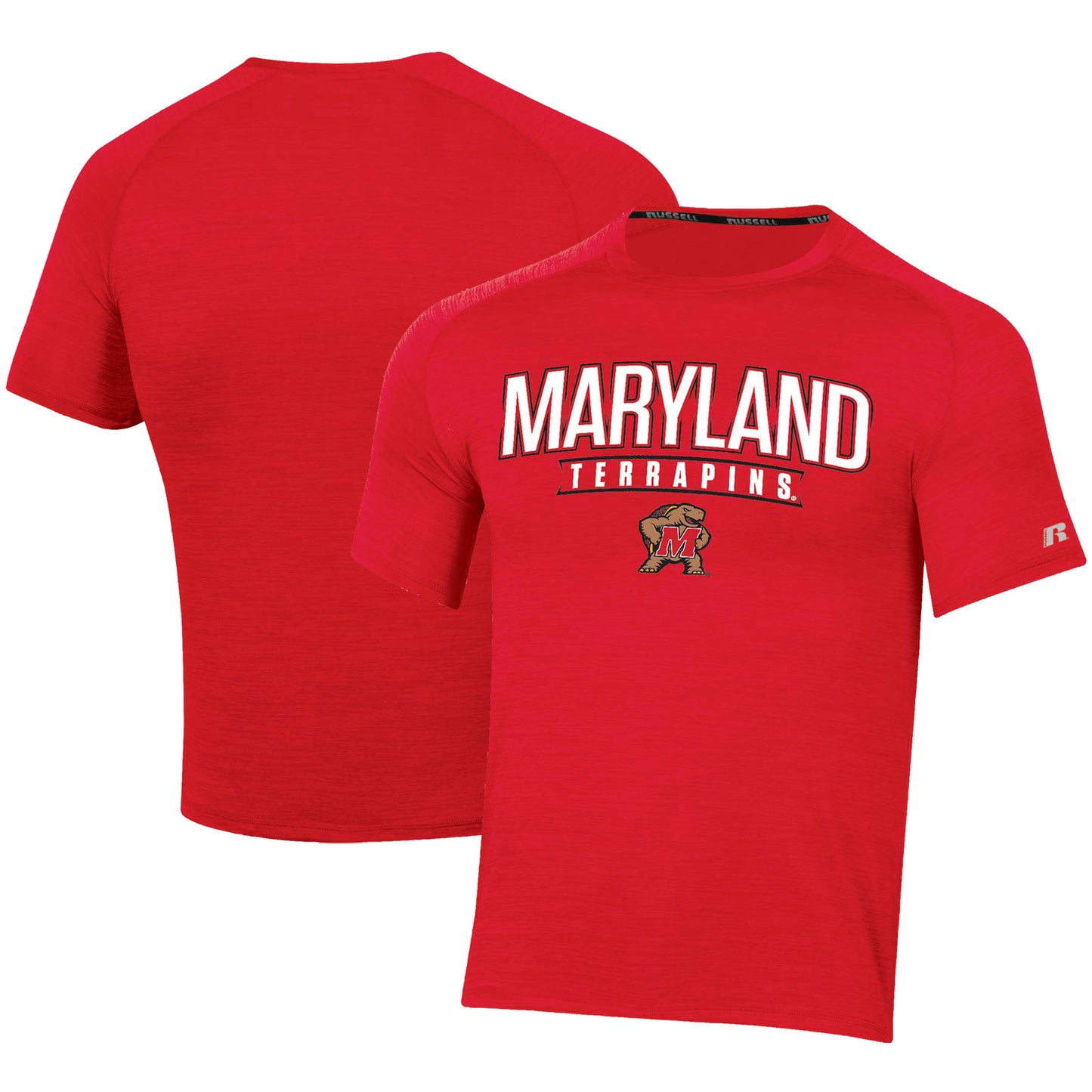 Men's Russell Red Maryland Terrapins Wordmark Raglan T-Shirt