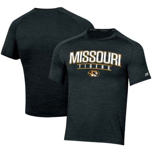 Men's Russell Black Missouri Tigers Wordmark Raglan T-Shirt