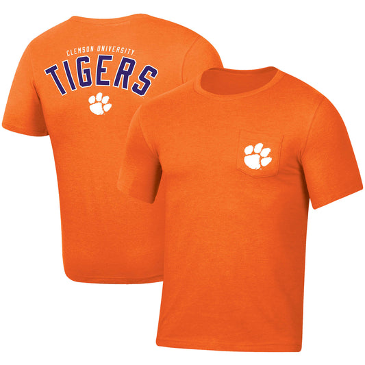 Men's Russell Heather Orange Clemson Tigers Pocket T-Shirt