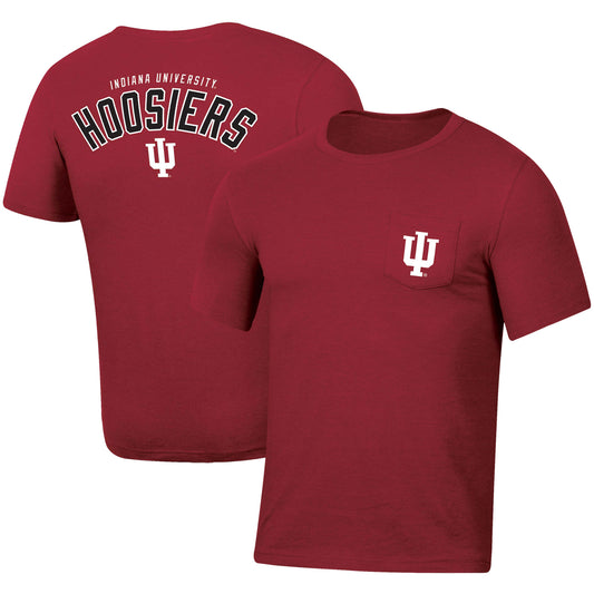 Men's Russell Heather Crimson Indiana Hoosiers Pocket T-Shirt