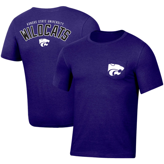 Men's Russell Heather Purple Kansas State Wildcats Pocket T-Shirt