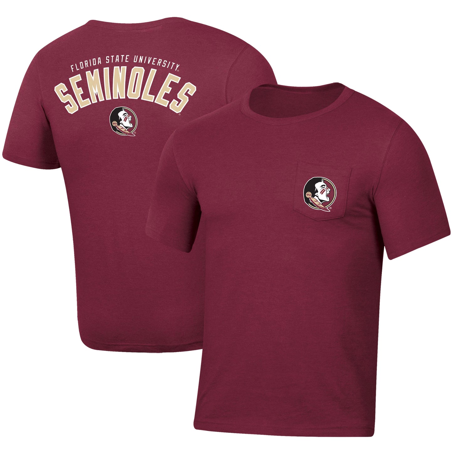 Men's Russell Heather Garnet Florida State Seminoles Pocket T-Shirt