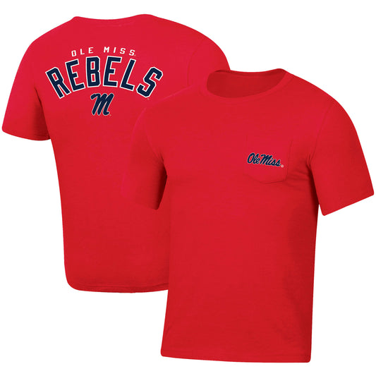 Men's Russell Heather Red Ole Miss Rebels Pocket T-Shirt