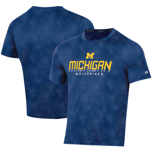 Men's Russell Navy Michigan Wolverines Synthetic Impact Team T-Shirt