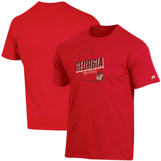 Men's Russell Red Georgia Bulldogs Team Spinner T-Shirt