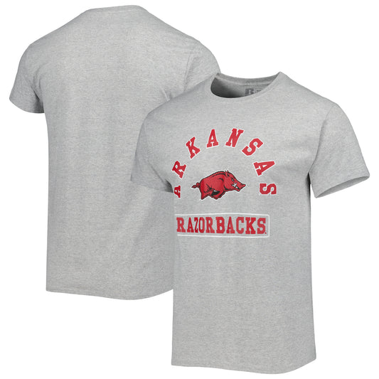 Men's Russell Heather Gray Arkansas Razorbacks Spinner T-Shirt