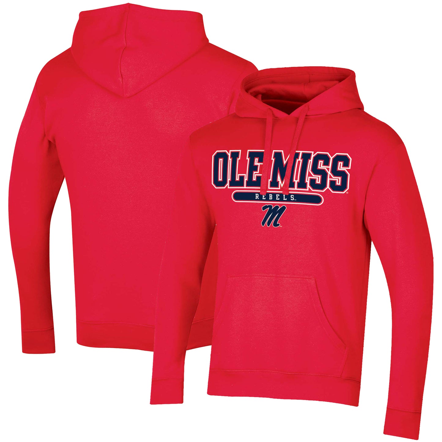 Men's Russell Red Ole Miss Rebels Team Pullover Hoodie