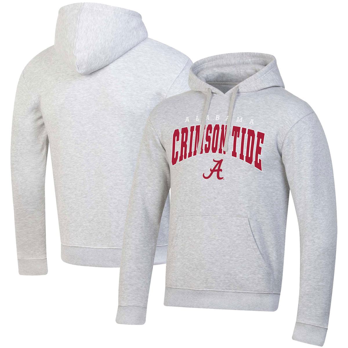 Men's Russell Alabama Crimson Tide Heather Gray Team Wordmark Pullover Hoodie