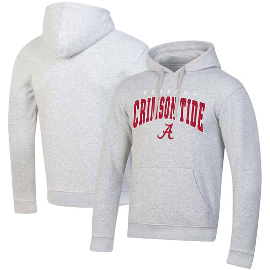 Men's Russell Alabama Crimson Tide Heather Gray Team Wordmark Pullover Hoodie