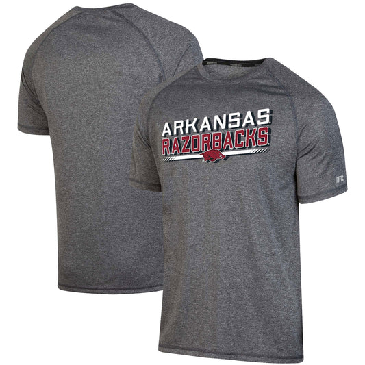 Men's Russell Heathered Charcoal Arkansas Razorbacks Synthetic Team T-Shirt