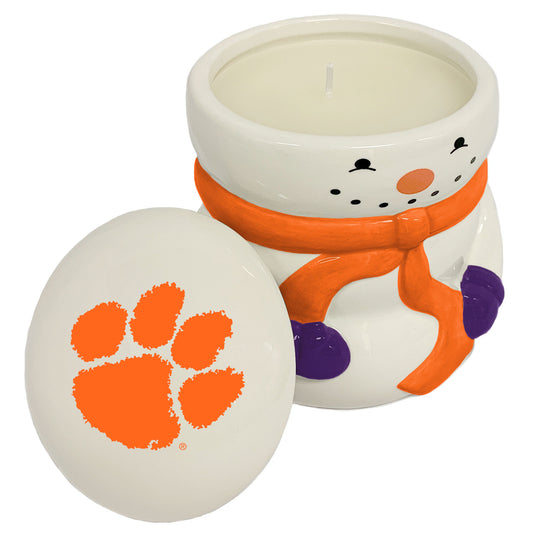 Clemson Tigers 12.5oz. Holiday Snowman Ceramic Candle