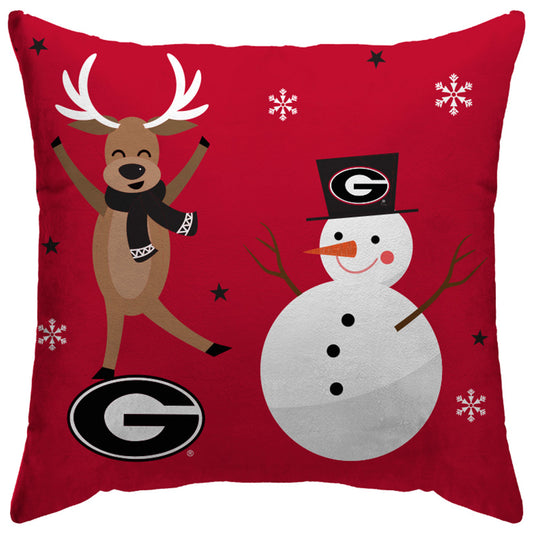 Georgia Bulldogs 18'' x 18'' Holiday Reindeer Décor Pillow