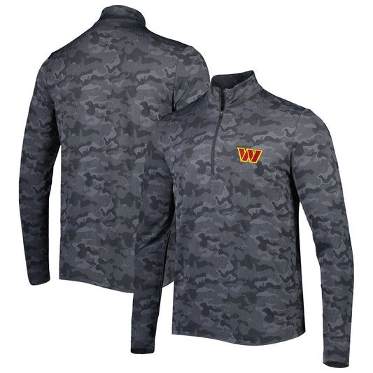 Men's Antigua Black Washington Commanders Brigade Quarter-Zip Sweatshirt