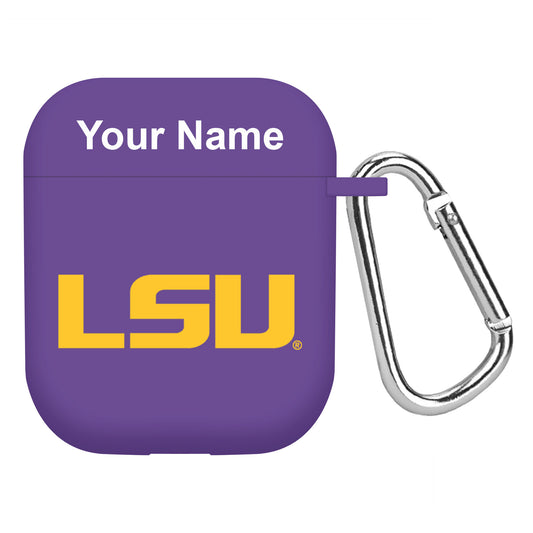 Purple LSU Tigers Personalized AirPods Case Cover