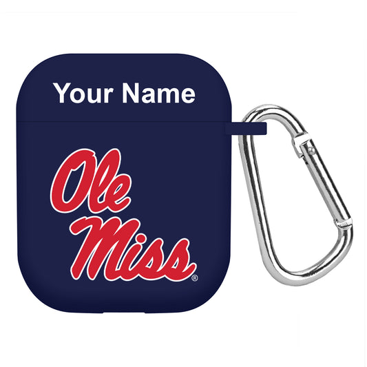 Navy Ole Miss Rebels Personalized AirPods Case Cover