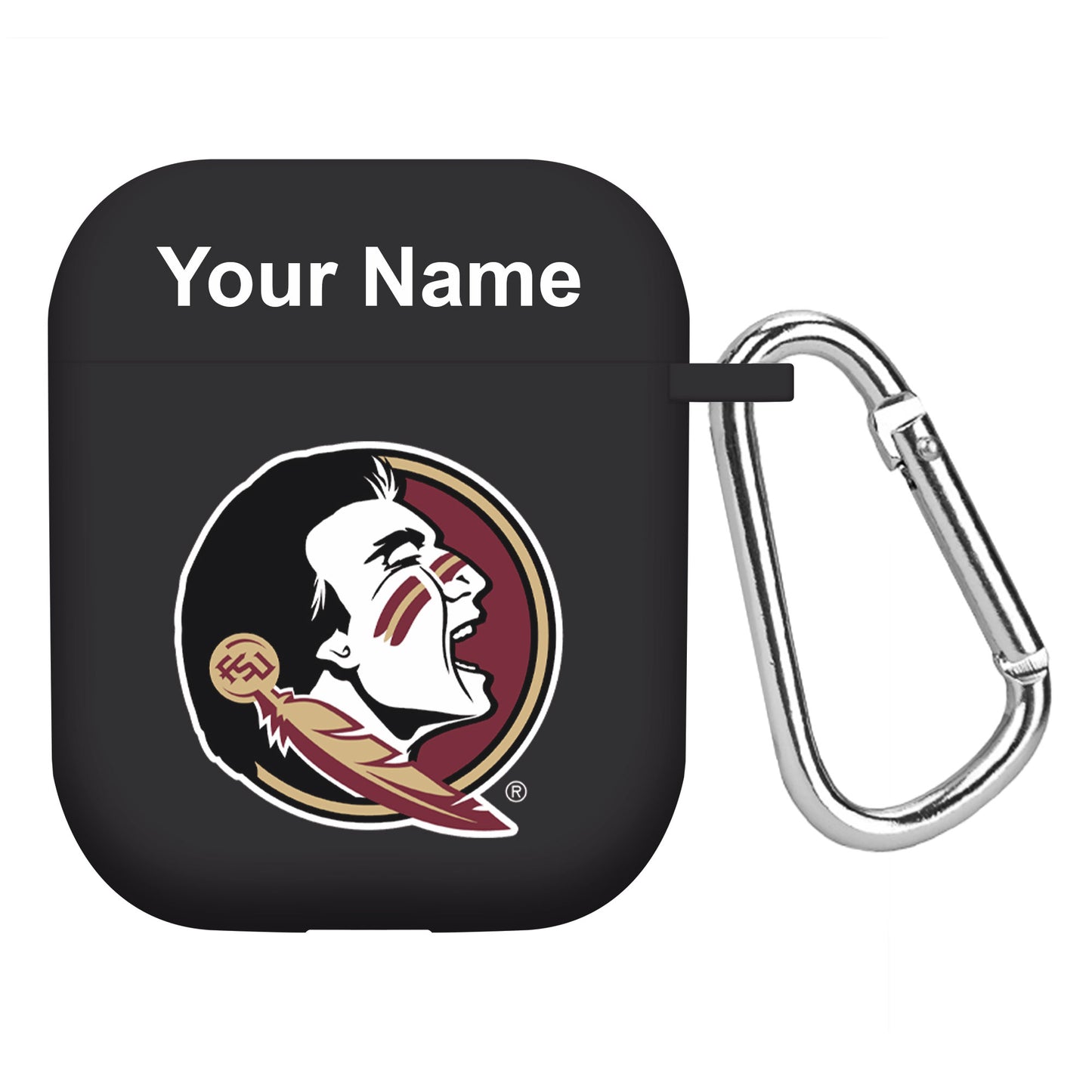 Black Florida State Seminoles Personalized AirPods Case Cover