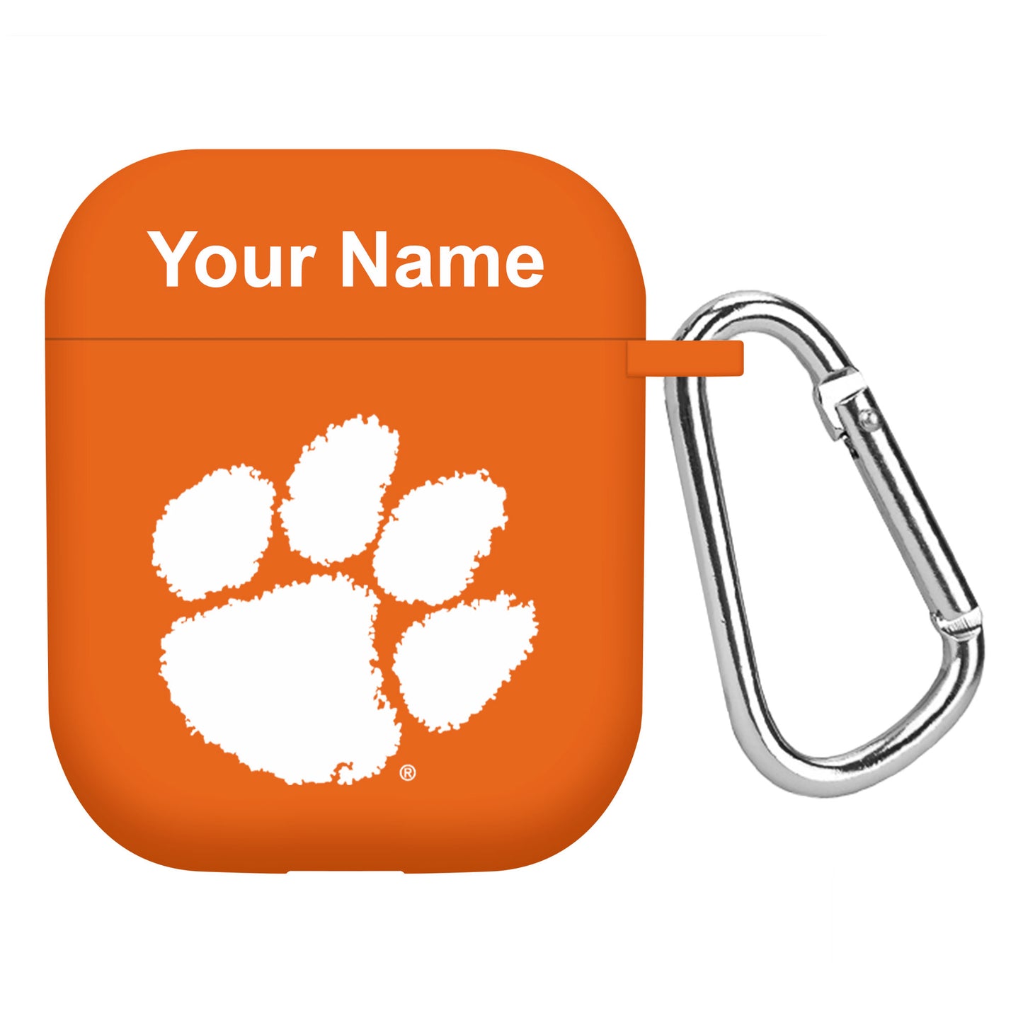 Orange Clemson Tigers Personalized AirPods Case Cover