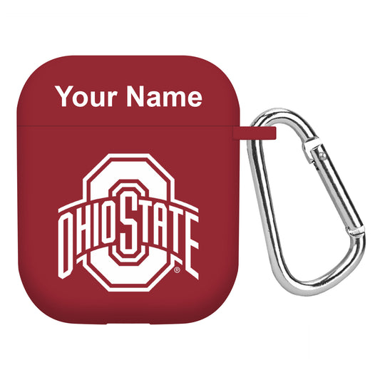 Scarlet Ohio State Buckeyes Personalized AirPods Case Cover