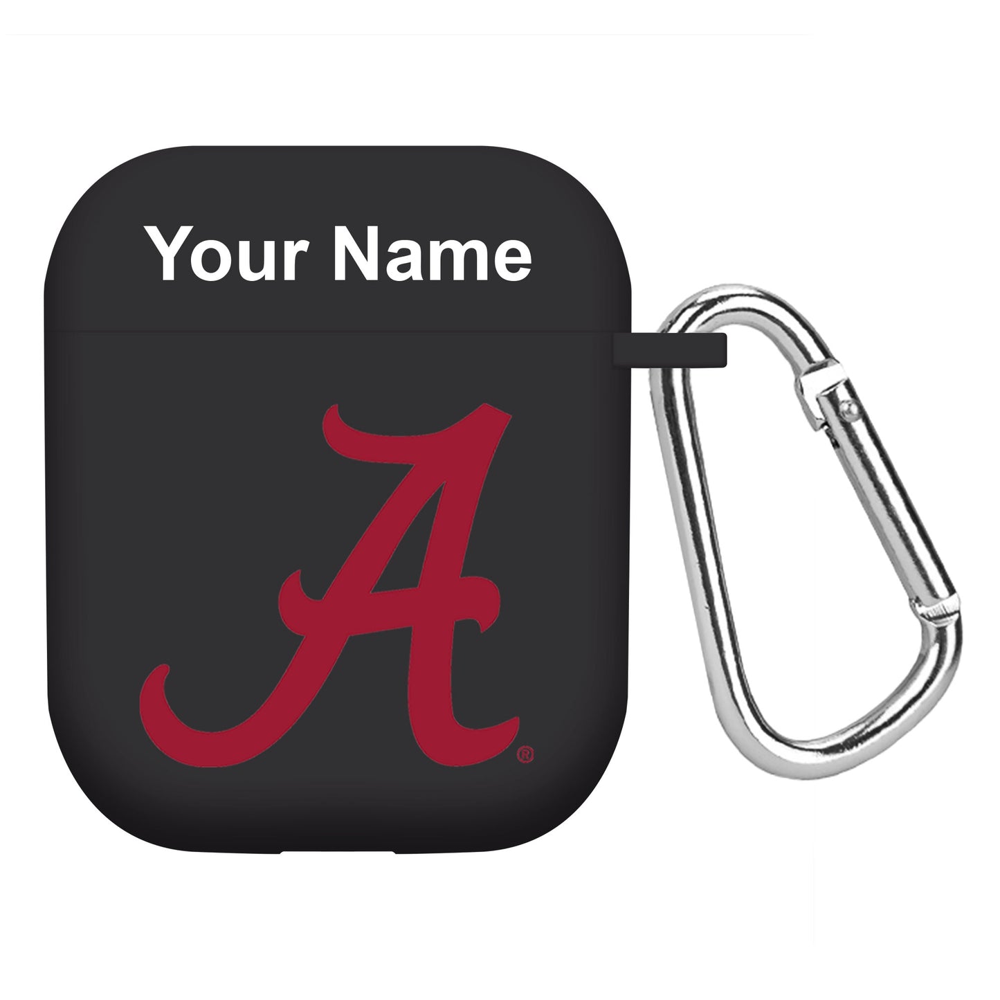 Black Alabama Crimson Tide Personalized AirPods Case Cover