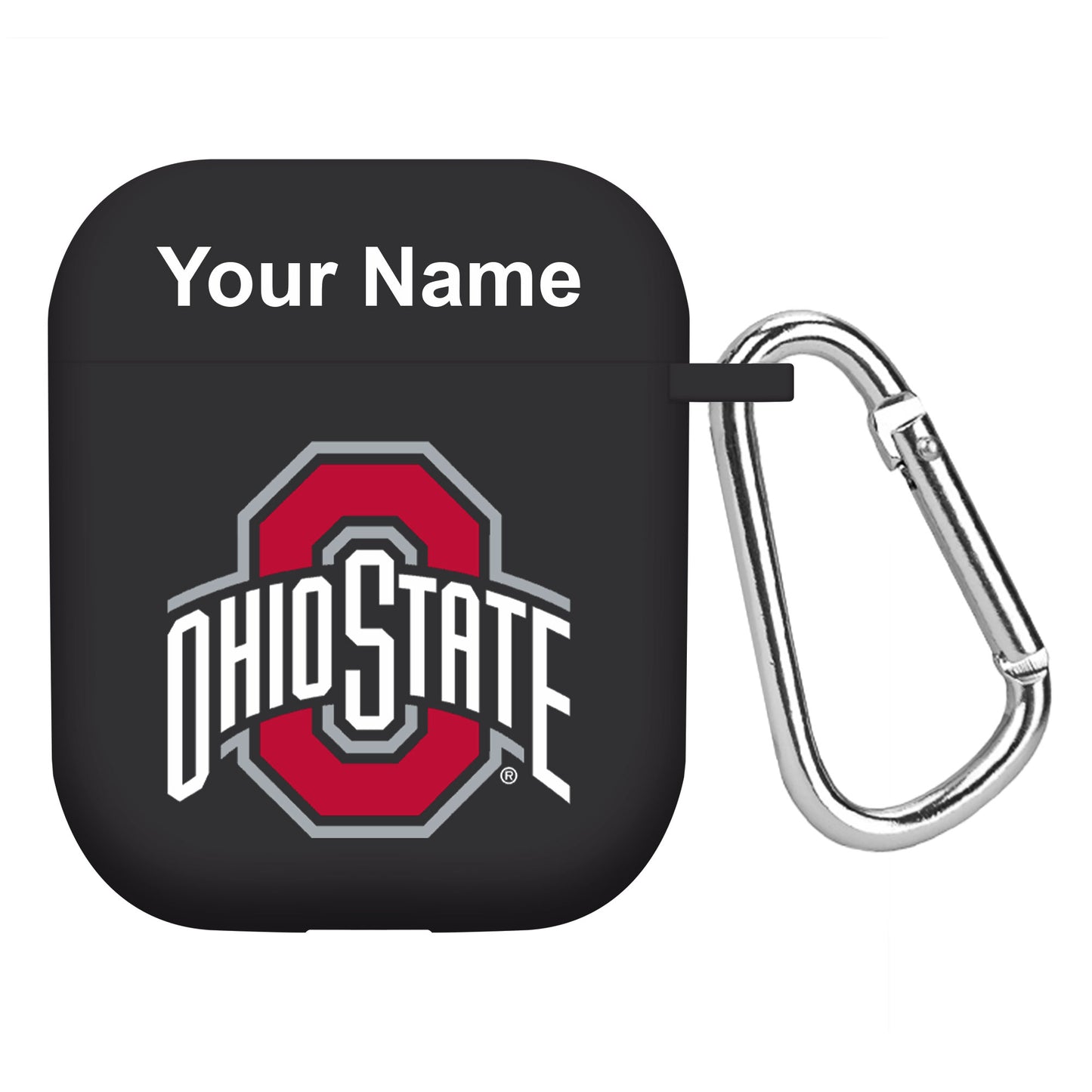 Black Ohio State Buckeyes Personalized AirPods Case Cover