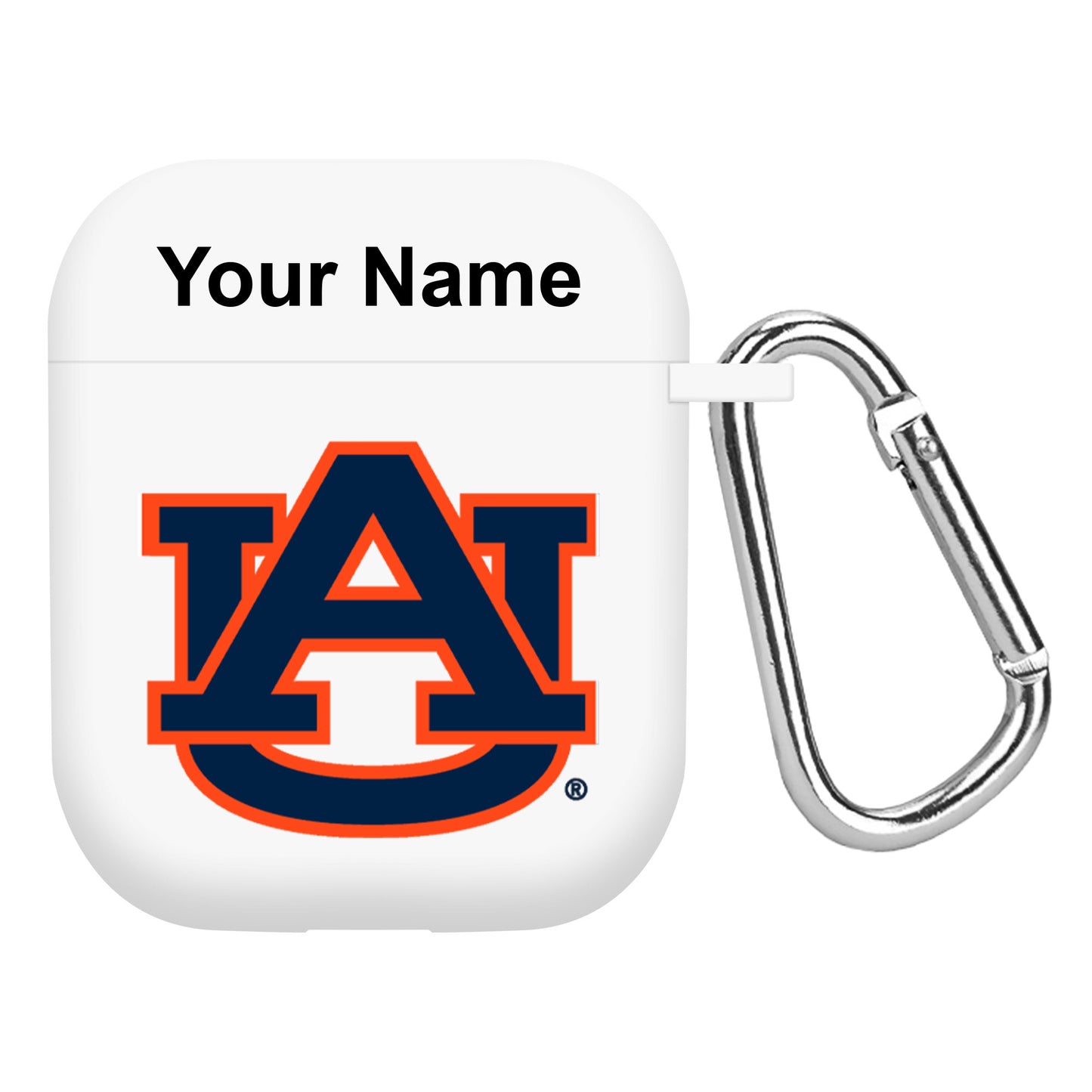 White Auburn Tigers Personalized AirPods Case Cover