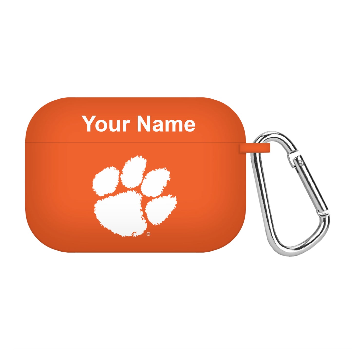 Orange Clemson Tigers Personalized AirPods Pro Case Cover