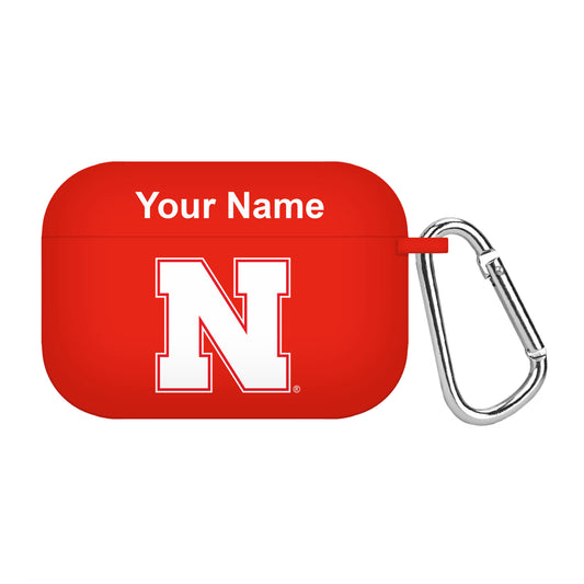 Scarlet Nebraska Huskers Personalized AirPods Pro Case Cover