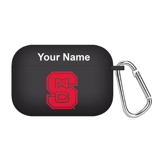 Black NC State Wolfpack Personalized AirPods Pro Case Cover