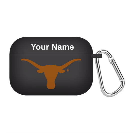 Black Texas Longhorns Personalized AirPods Pro Case Cover