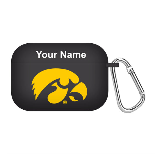 Black Iowa Hawkeyes Personalized AirPods Pro Case Cover