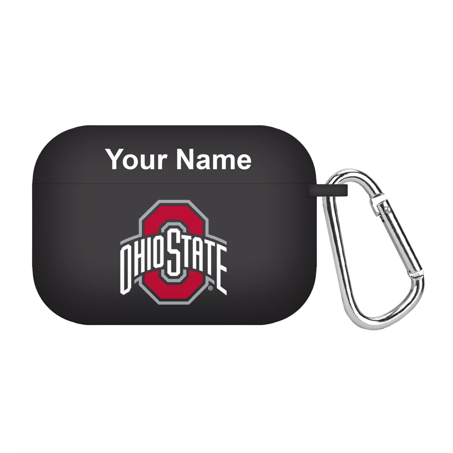 Black Ohio State Buckeyes Personalized AirPods Pro Case Cover