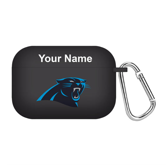 Black Carolina Panthers Personalized AirPods Pro Case Cover