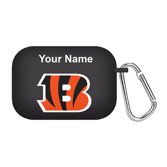 Black Cincinnati Bengals Personalized AirPods Pro Case Cover