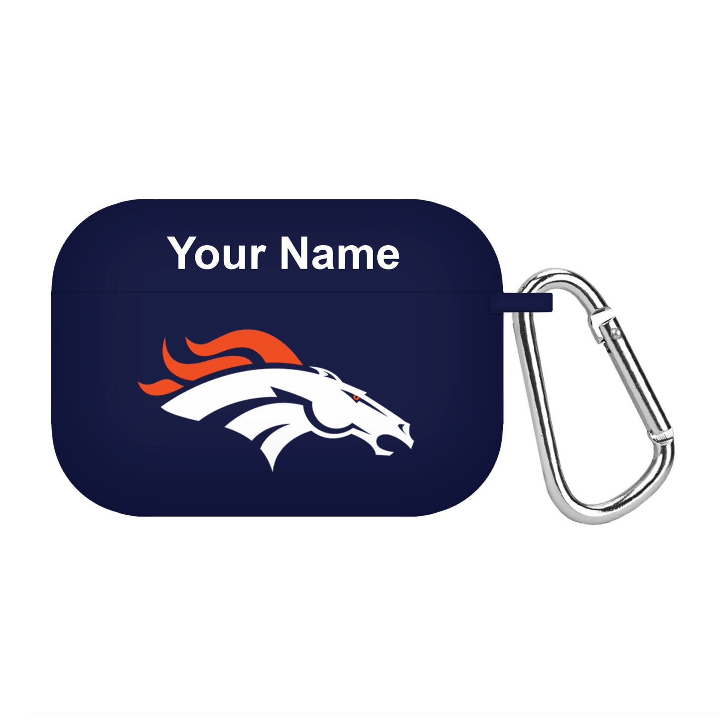 Navy Denver Broncos Personalized AirPods Pro Case Cover