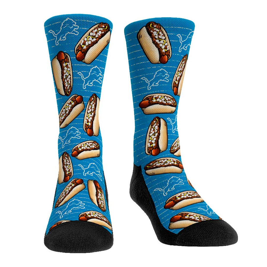 Men's Rock Em Socks Detroit Lions Localized Food Crew Socks