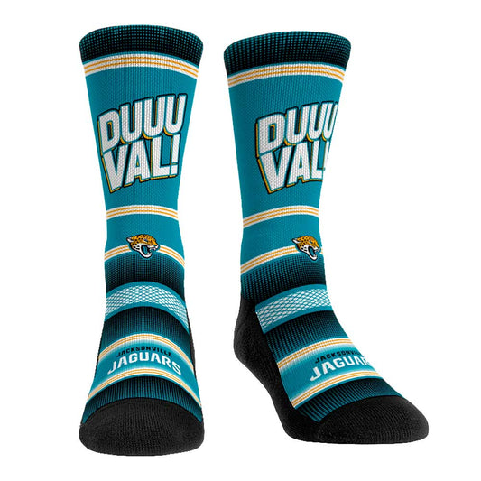 Rock Em Socks Jacksonville Jaguars Team Slogan Crew Socks