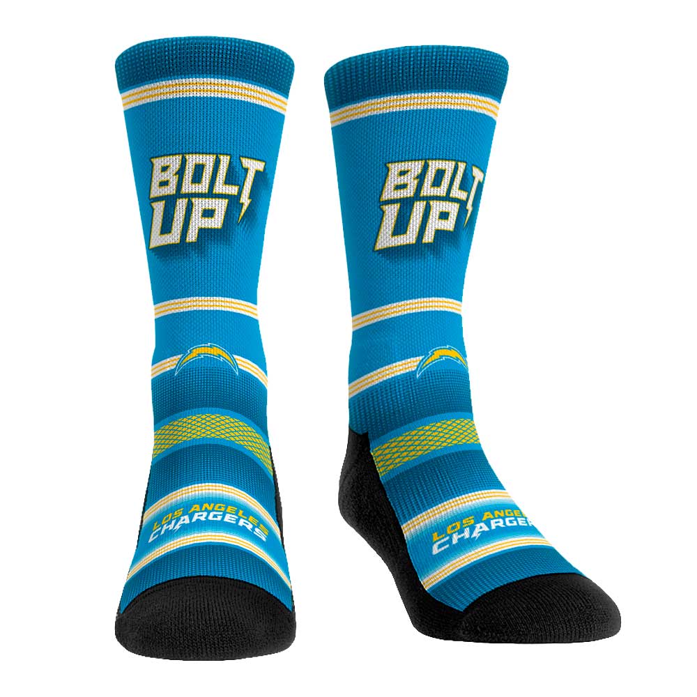 Rock Em Socks Los Angeles Chargers Team Slogan Crew Socks