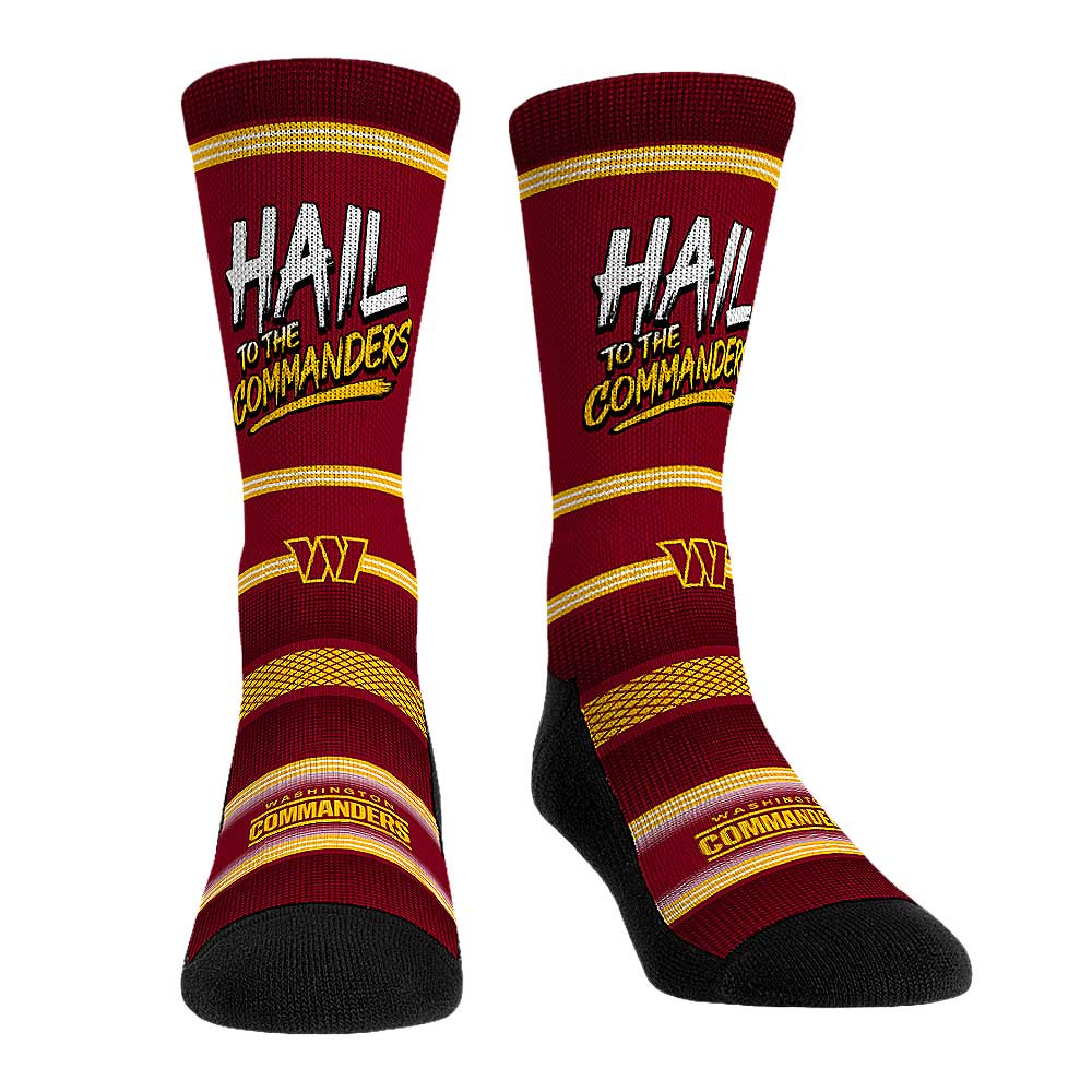 Youth Rock Em Socks Washington Commanders Team Slogan Crew Socks