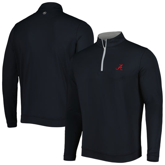 Men's Peter Millar Black Alabama Crimson Tide Perth Performance Quarter-Zip Top