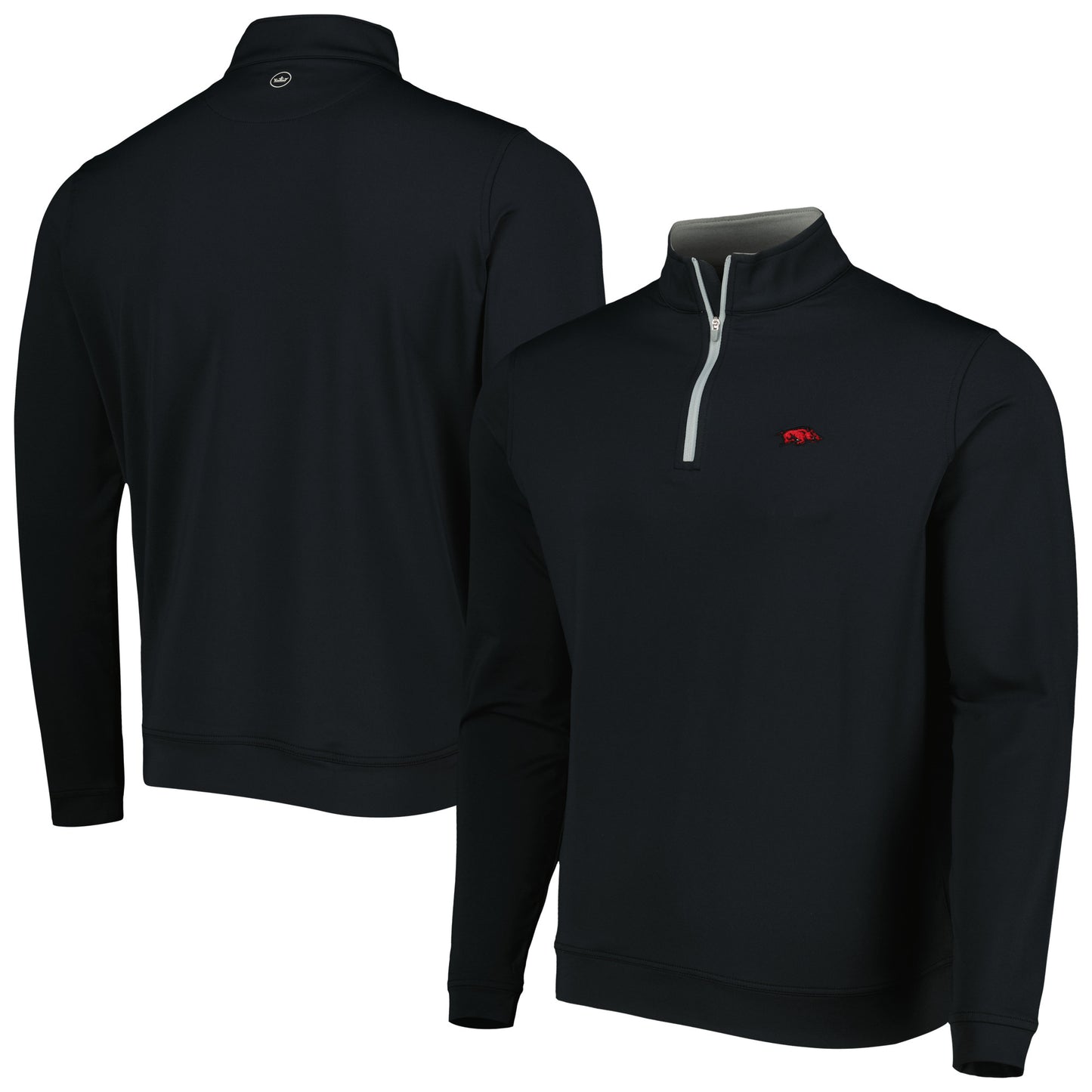 Men's Peter Millar Black Arkansas Razorbacks Perth Performance Quarter-Zip Top