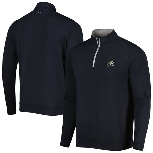 Men's Peter Millar Black Colorado Buffaloes Perth Performance Quarter-Zip Top