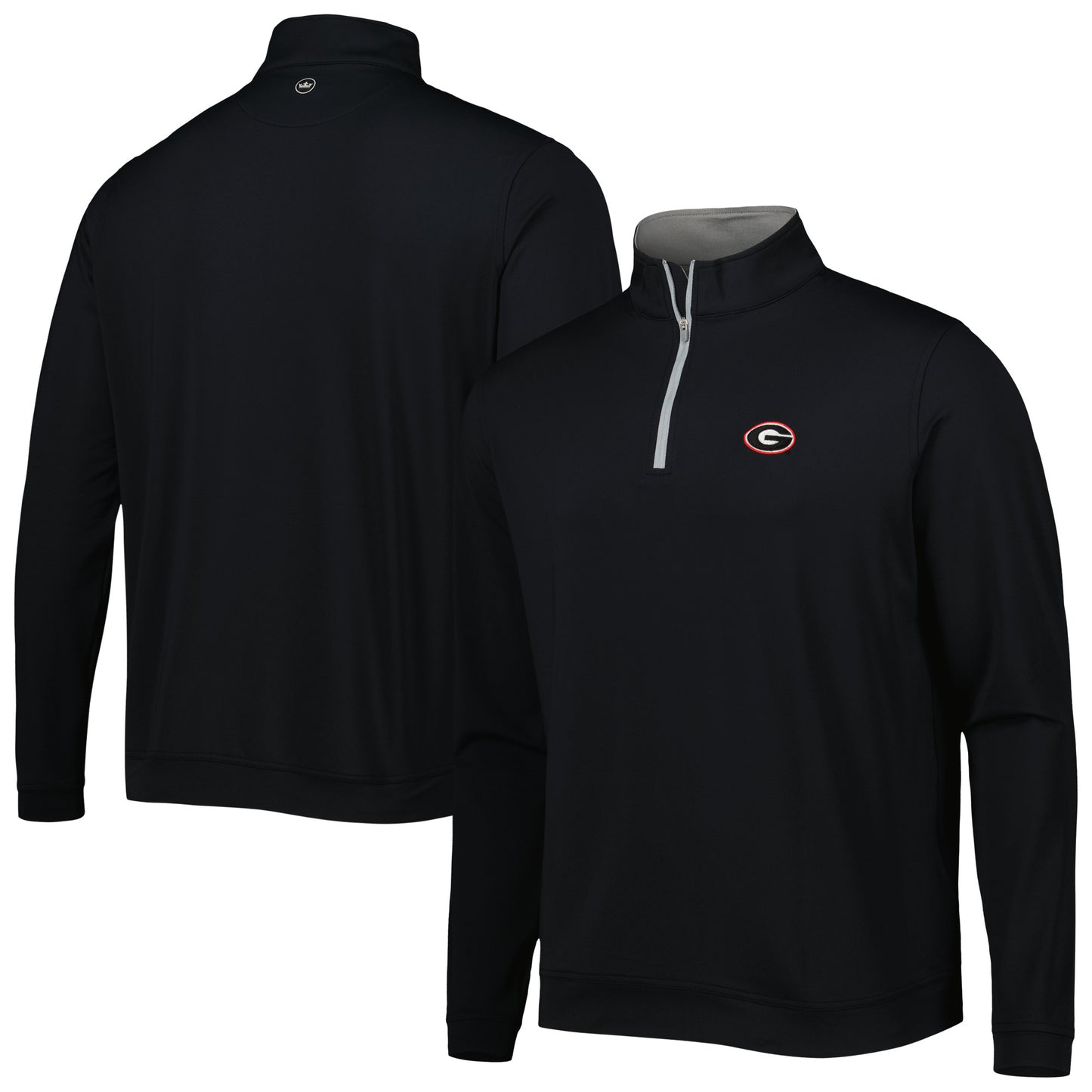 Men's Peter Millar Black Georgia Bulldogs Perth Performance Quarter-Zip Top