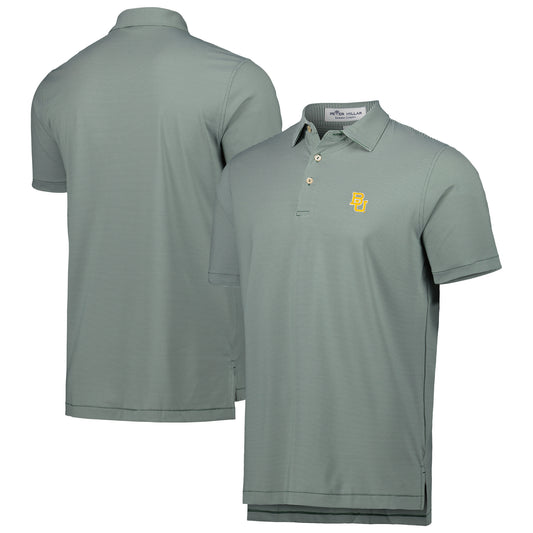 Men's Peter Millar Green Baylor Bears Jubilee Stripe Performance Polo