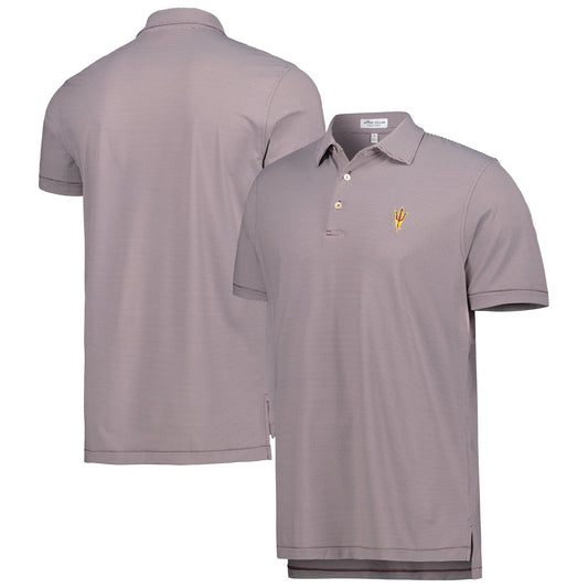 Men's Peter Millar Maroon Arizona State Sun Devils Jubilee Stripe Performance Polo