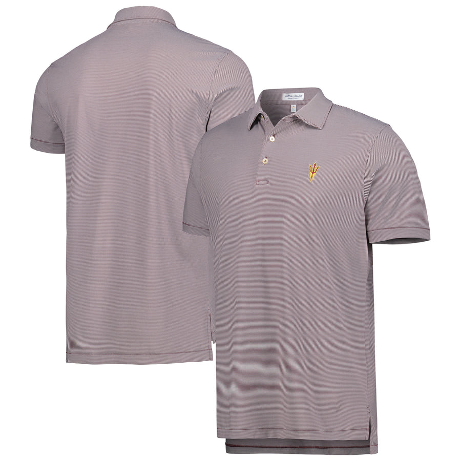 Men's Peter Millar Maroon Arizona State Sun Devils Jubilee Stripe Performance Polo