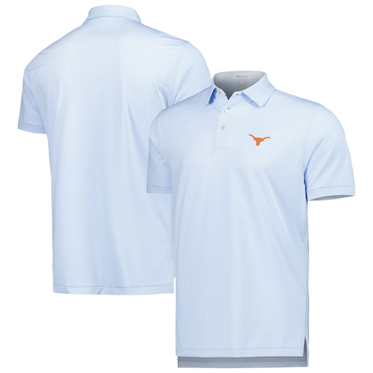 Men's Peter Millar Light Blue Texas Longhorns Jubilee Striped Performance Jersey Polo