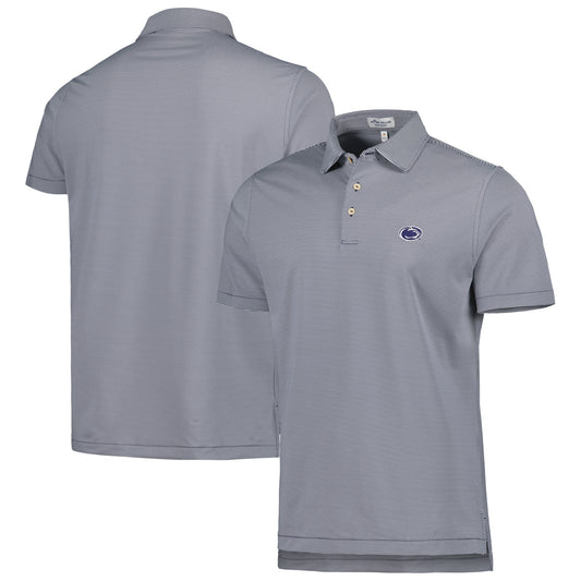 Men's Peter Millar Navy Penn State Nittany Lions Jubilee Striped Performance Jersey Polo