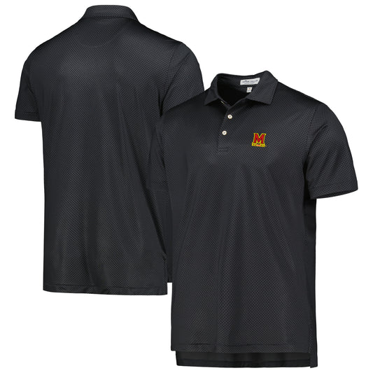 Men's Peter Millar Black Maryland Terrapins Dolly Performance Jersey Polo