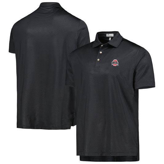 Men's Peter Millar Black Ohio State Buckeyes Dolly Performance Jersey Polo